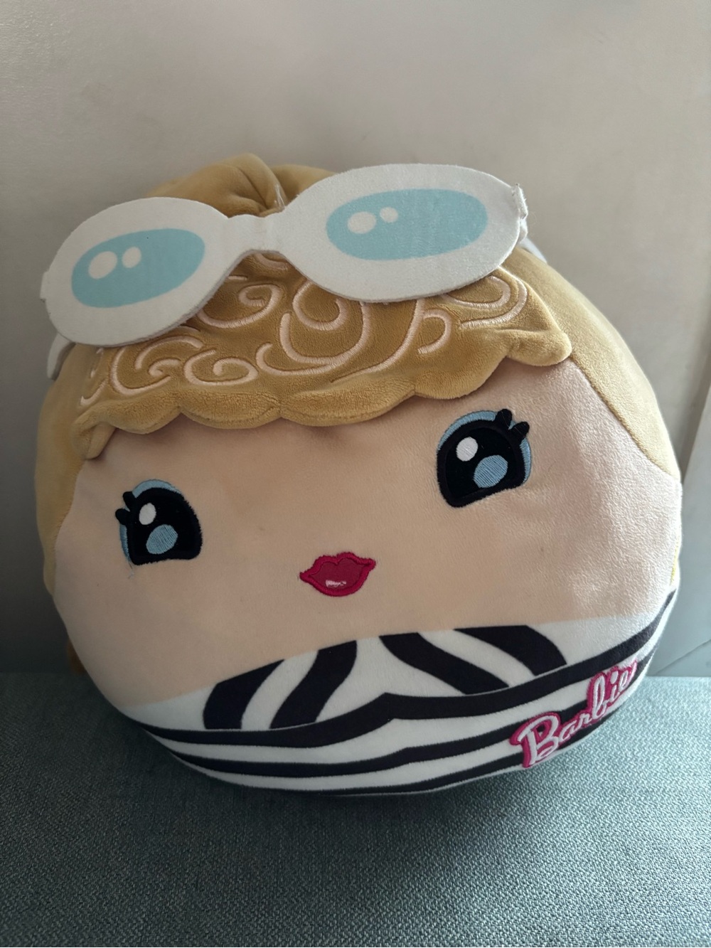 Barbie Plush Face Pillow in Blond, Black, White